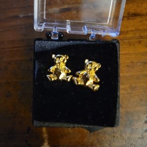 Vintage Gold Teddy Bear Post Earrings